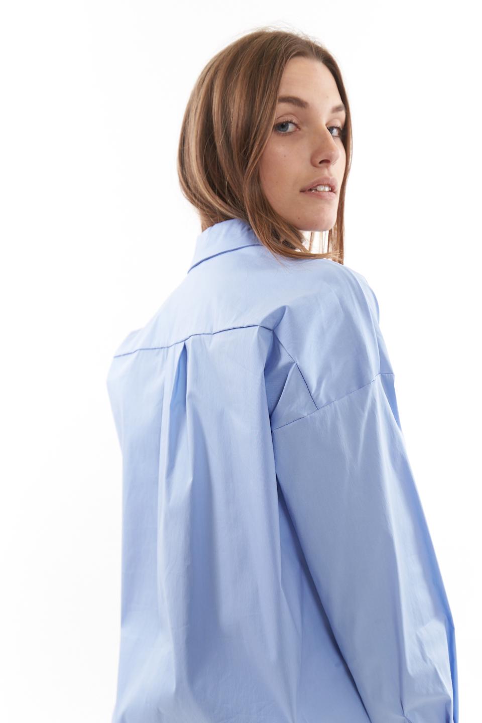 Camicia over bottoni nascosti azzurro - Primavera Estate 2023 | Brend