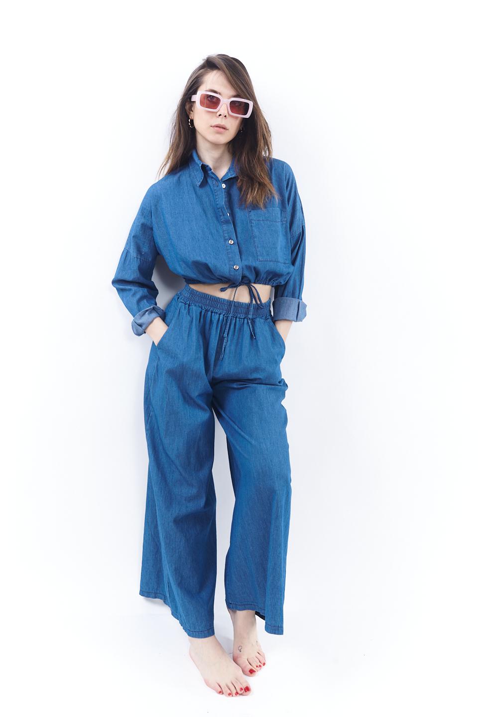 Camicia cropped con tasca denim - Primavera Estate 2023 | Brend