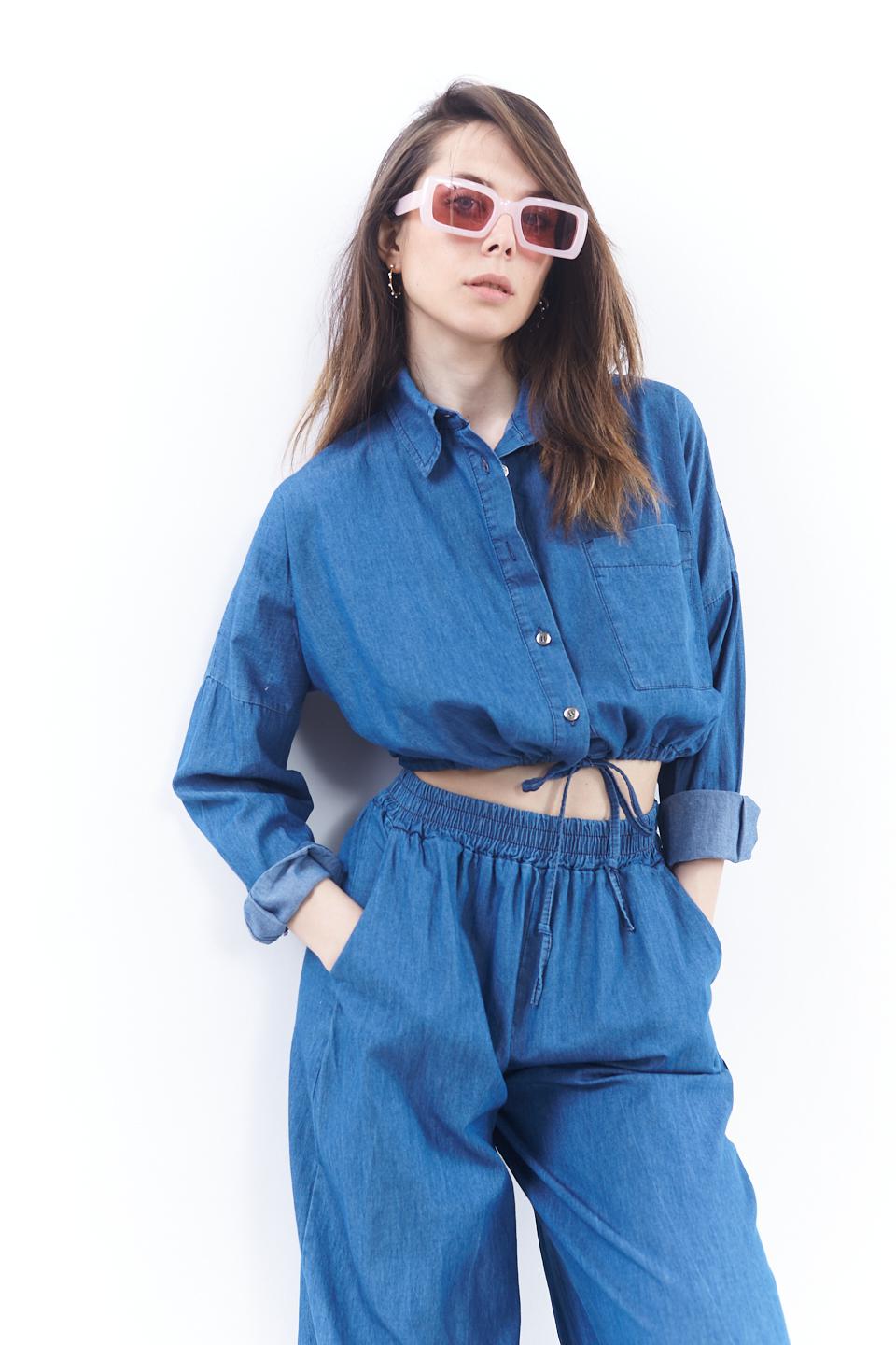 Camicia cropped con tasca denim - Primavera Estate 2023 | Brend
