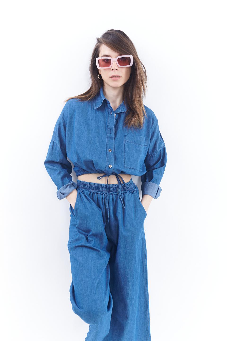 Camicia cropped con tasca denim - Primavera Estate 2023 | Brend