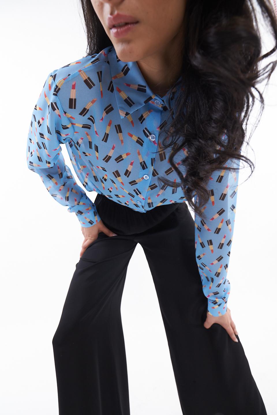 Camicia fantasia rossetti celeste - Primavera Estate 2023 | Brend