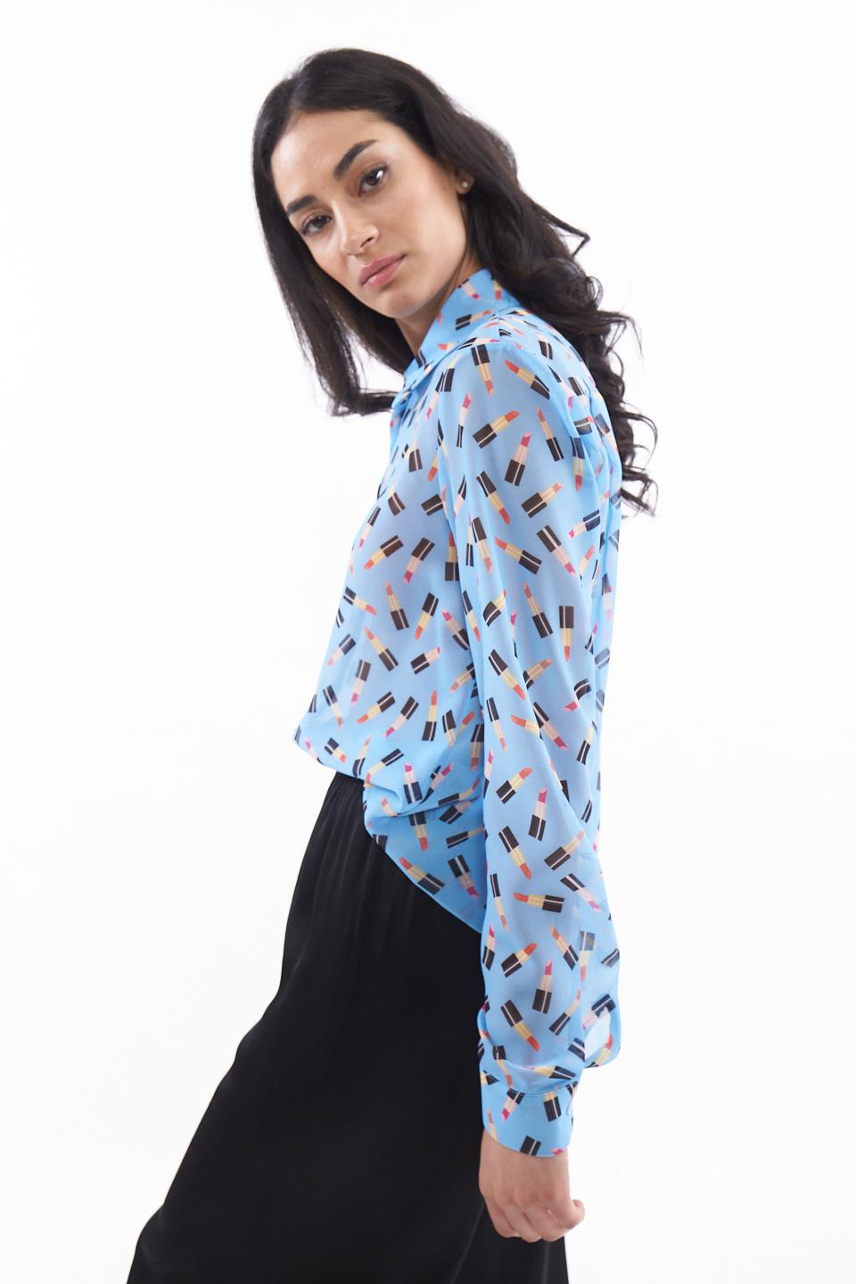 Camicia fantasia rossetti celeste - Primavera Estate 2023 | Brend