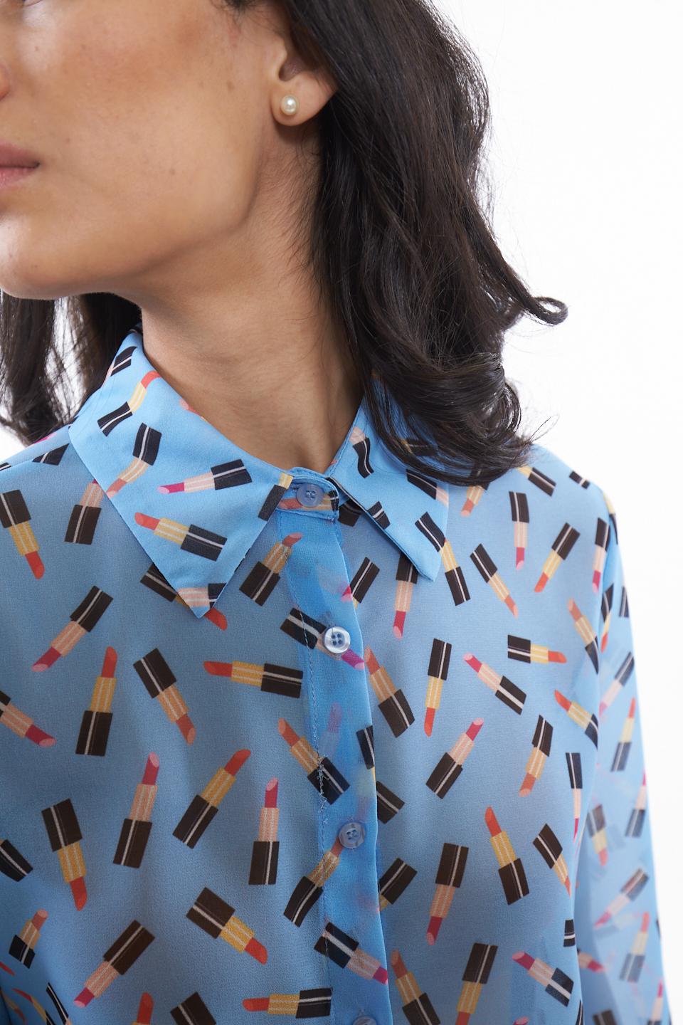 Camicia fantasia rossetti celeste - Primavera Estate 2023 | Brend