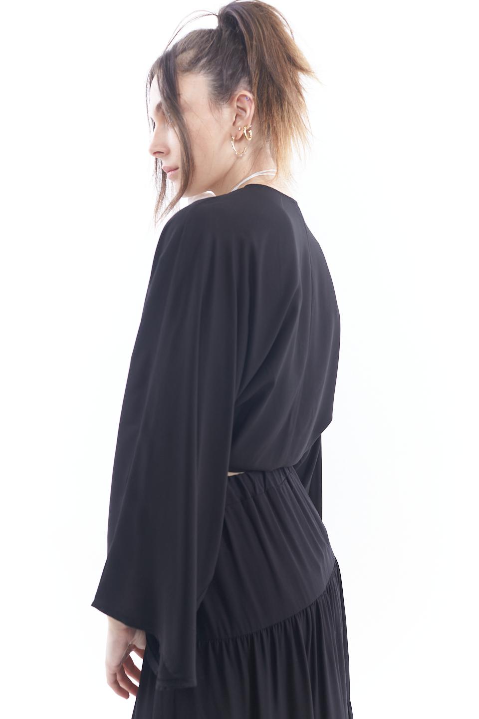 Camicia con nodo in viscosa nero - Primavera Estate 2023 | Brend