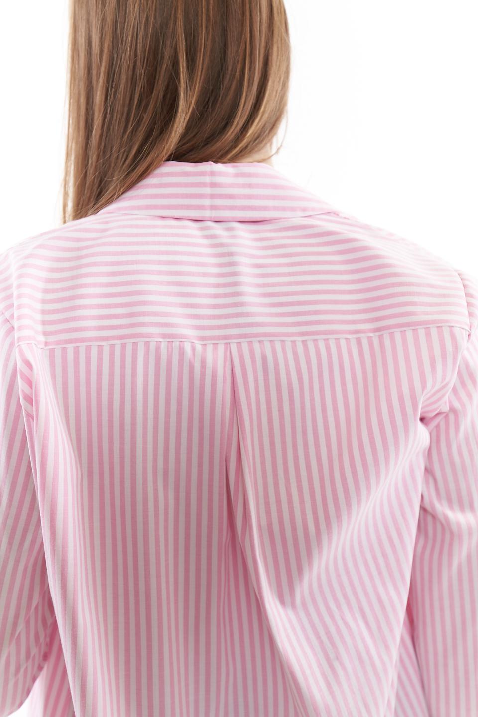 Camicia lunga con taschino riga rosa - Primavera Estate 2023 | Brend