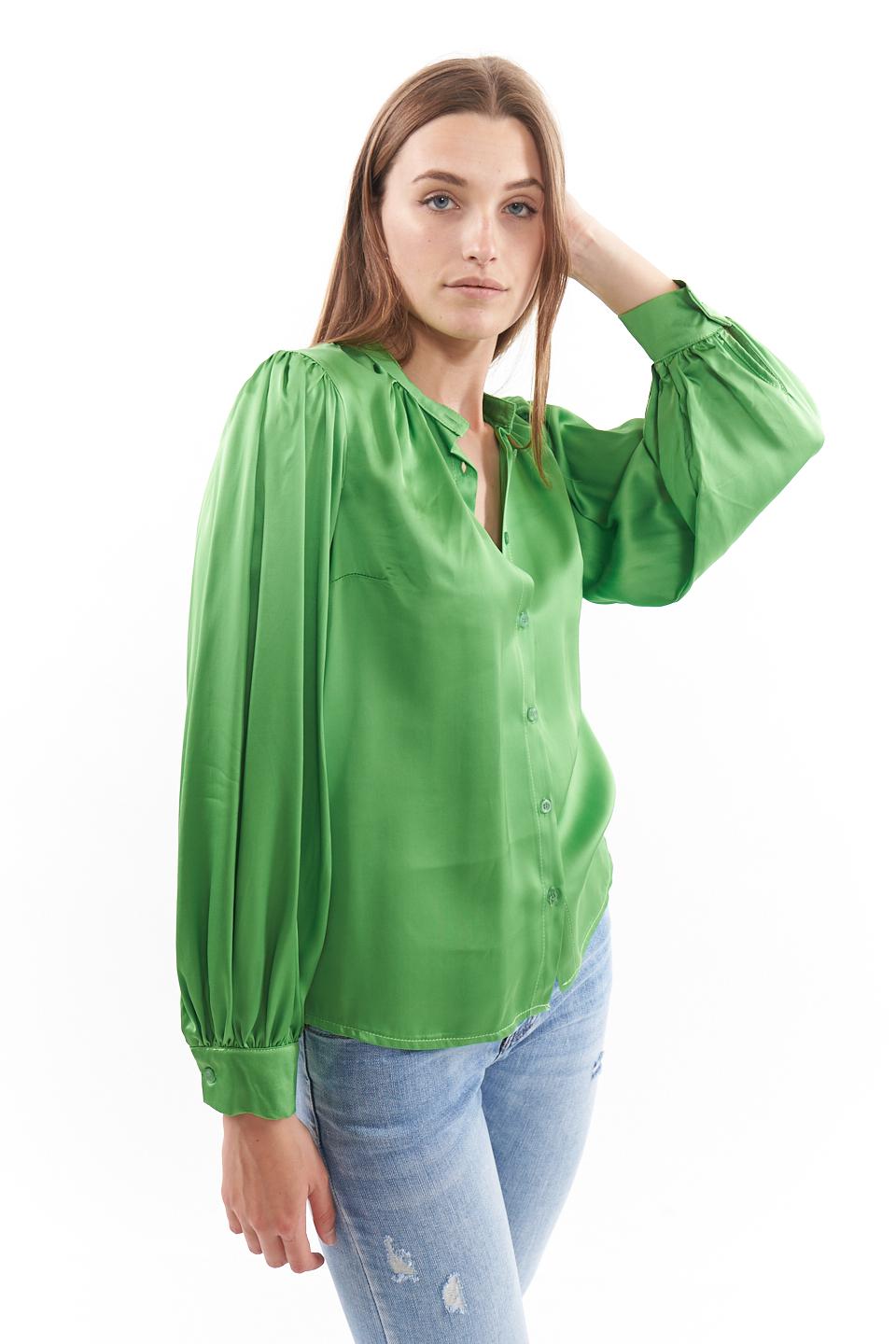 Camicia maniche a sbuffo verde - Primavera Estate 2023 | Brend