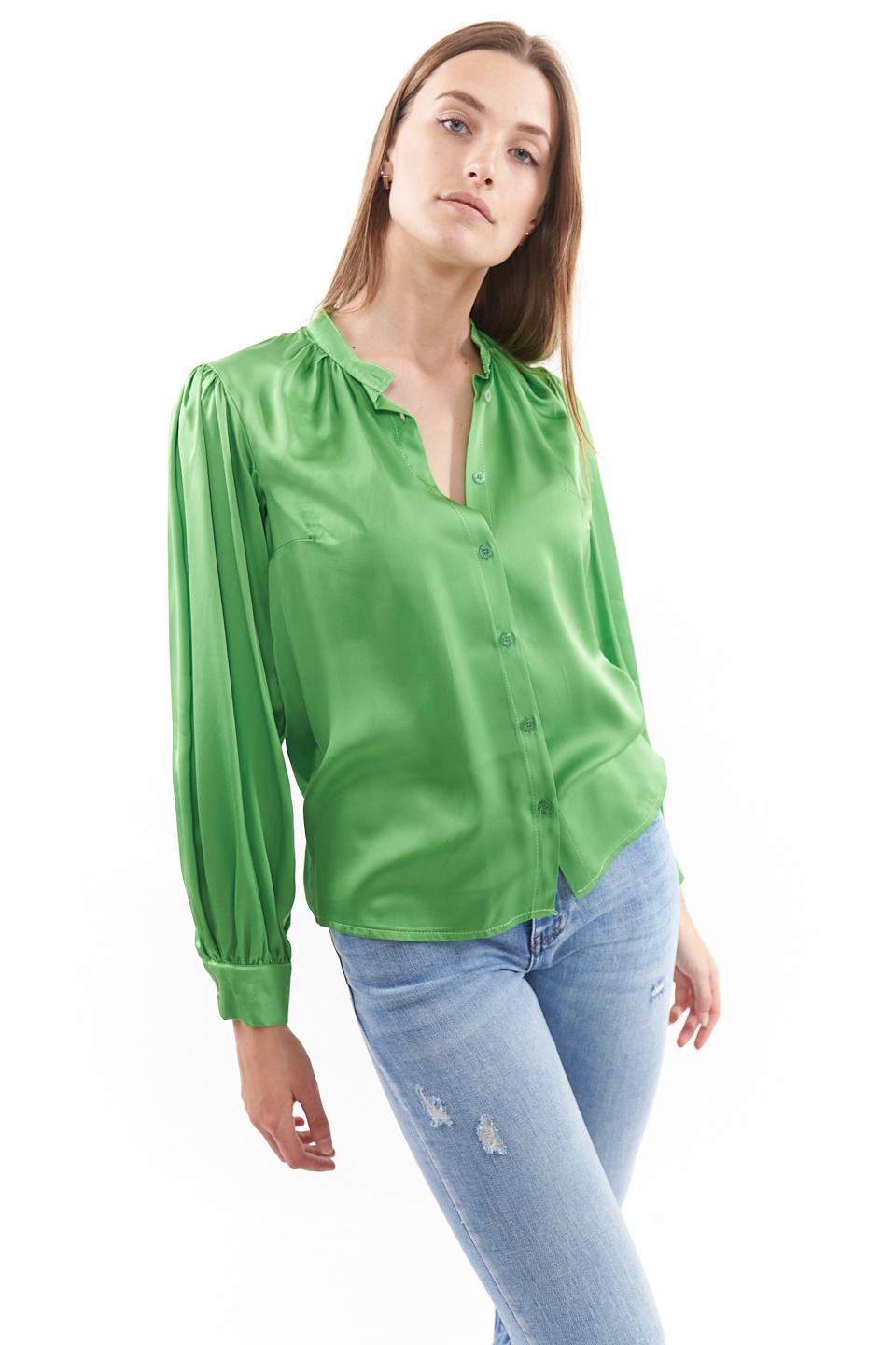 Camicia maniche a sbuffo verde - Primavera Estate 2023 | Brend