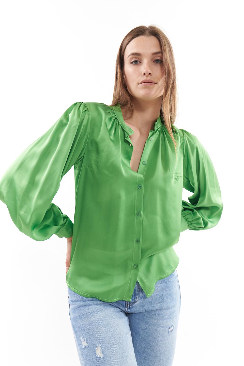 Camicia maniche a sbuffo verde - Primavera Estate 2023 | Brend