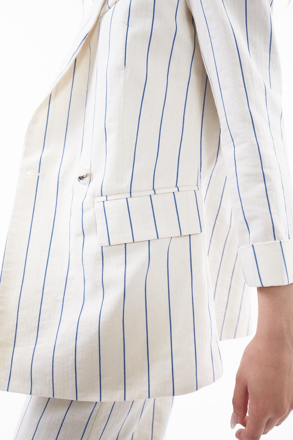 Giacca doppio-bottone con taschino panna/jeans - Primavera Estate 2023 | Brend