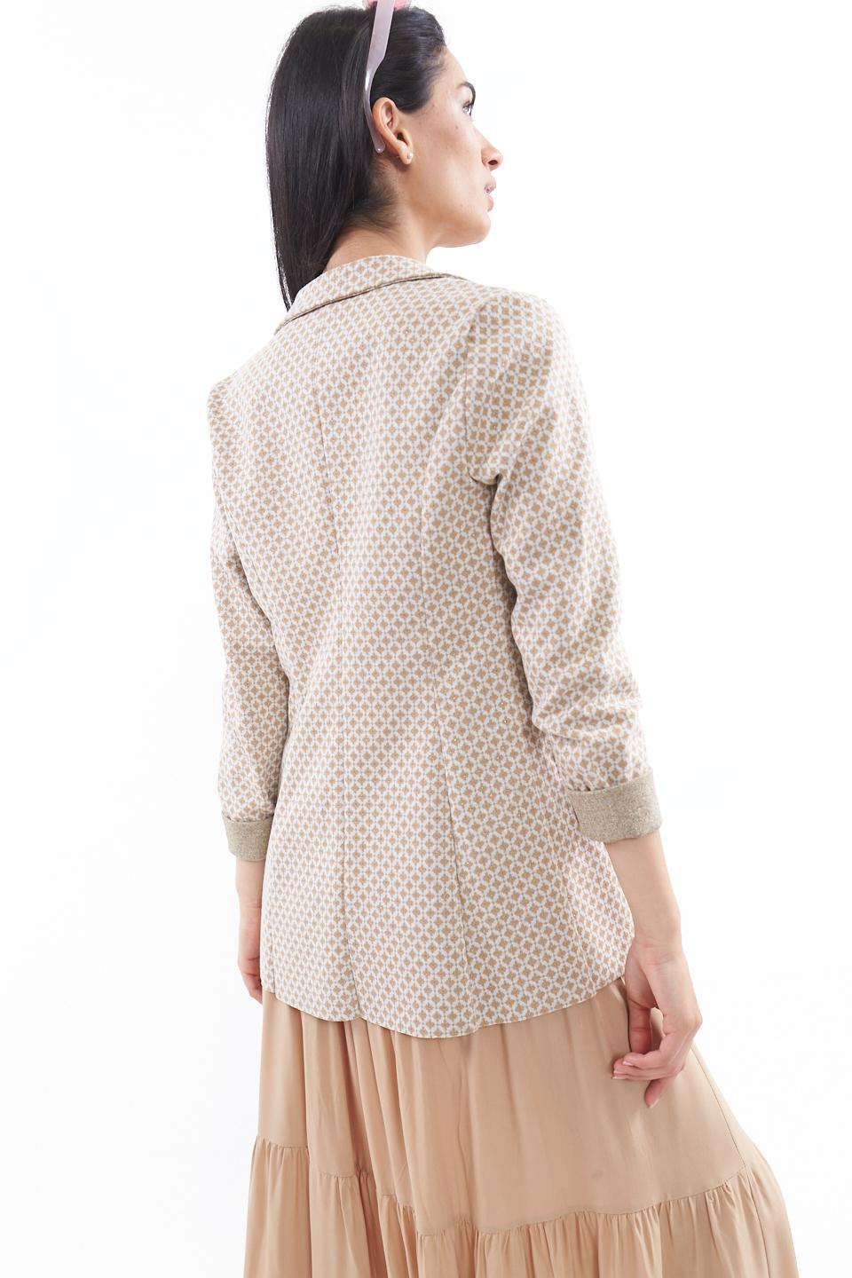 Giacca sciallata Jacquard rombetto sabbia - Primavera Estate 2023 | Brend