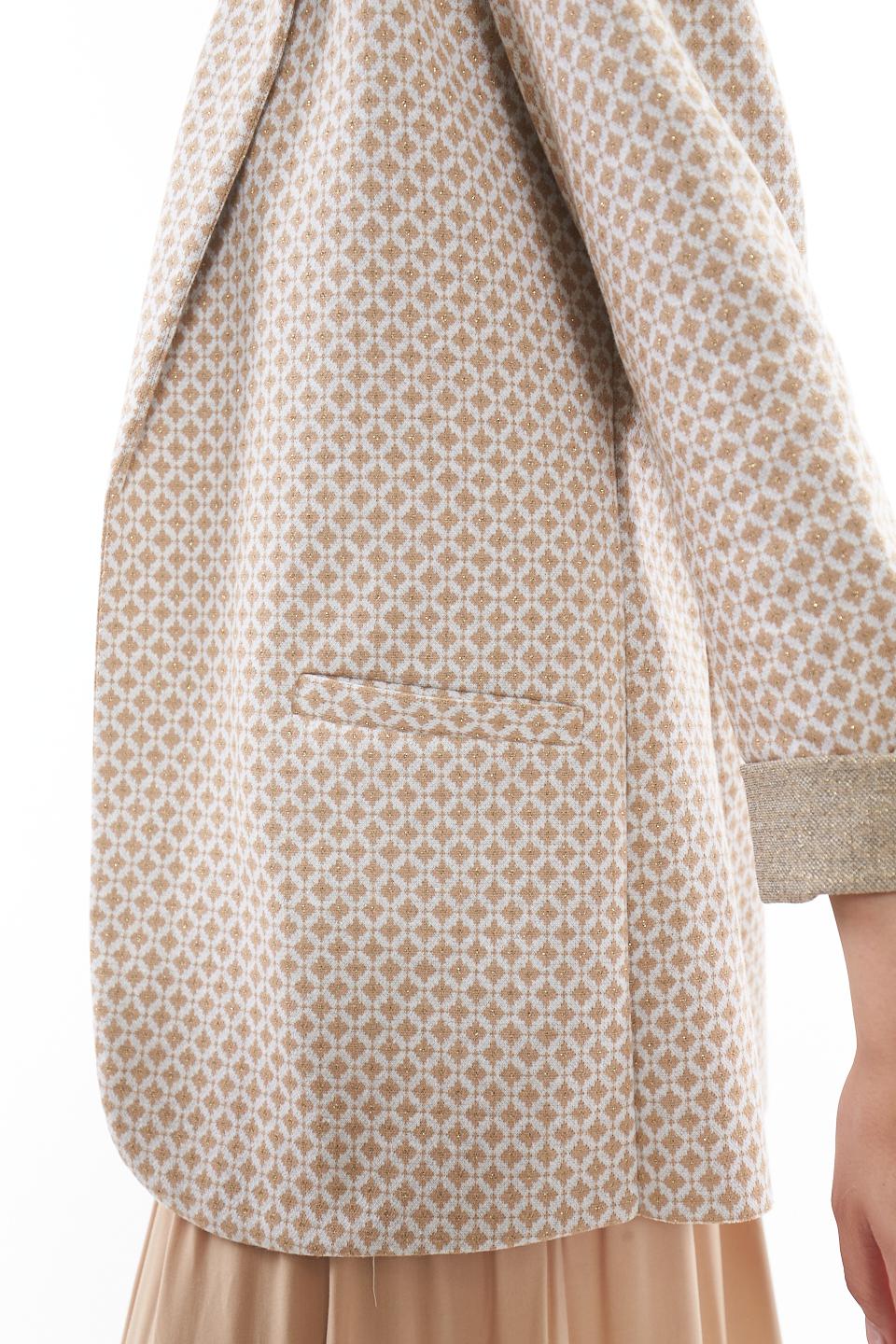 Giacca sciallata Jacquard rombetto sabbia - Primavera Estate 2023 | Brend