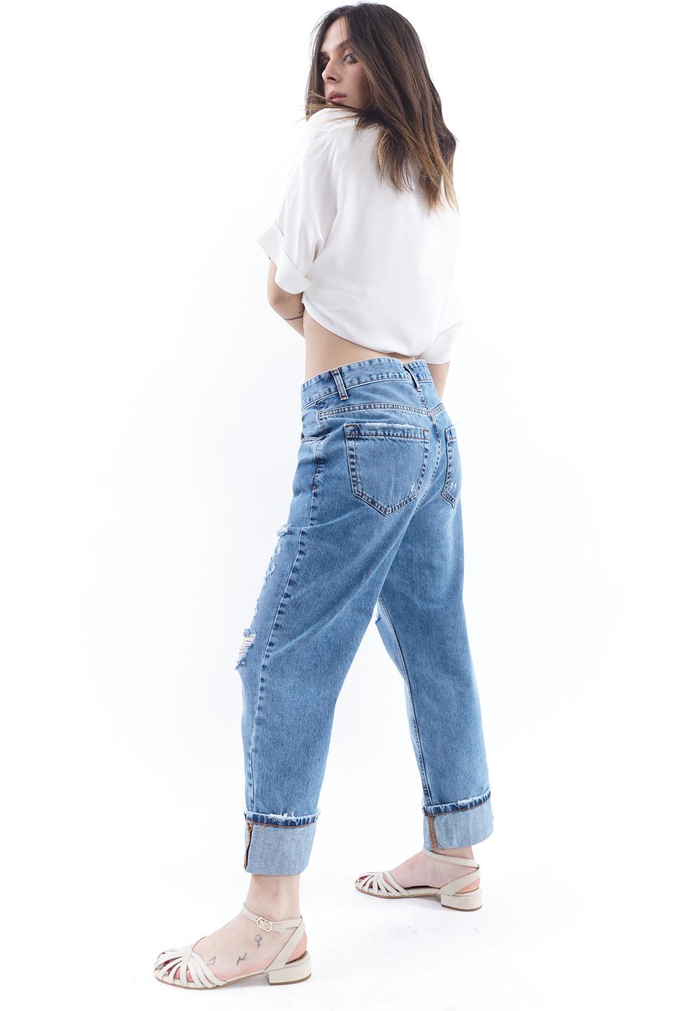 Jeans wide-leg con strappi denim chiaro - Primavera Estate 2023 | Brend
