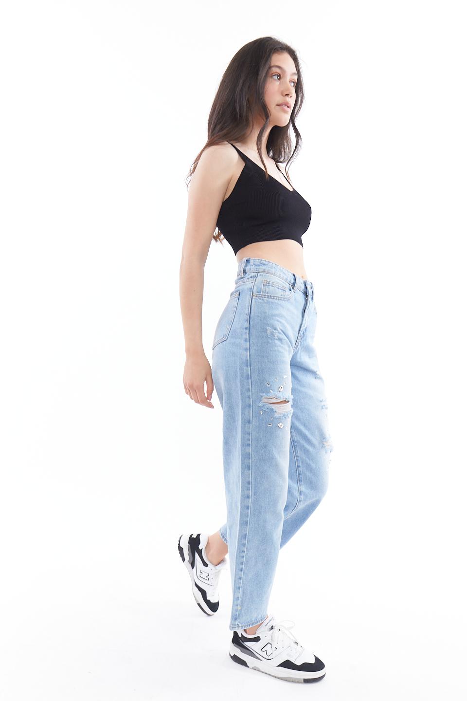 Jeans wide-leg con applicazioni denim chiaro - Primavera Estate 2023 | Brend