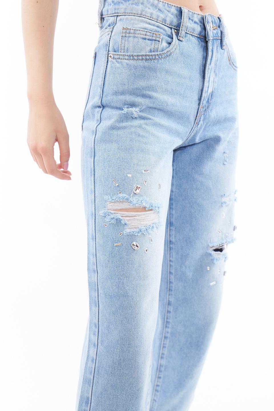 Jeans wide-leg con applicazioni denim chiaro - Primavera Estate 2023 | Brend