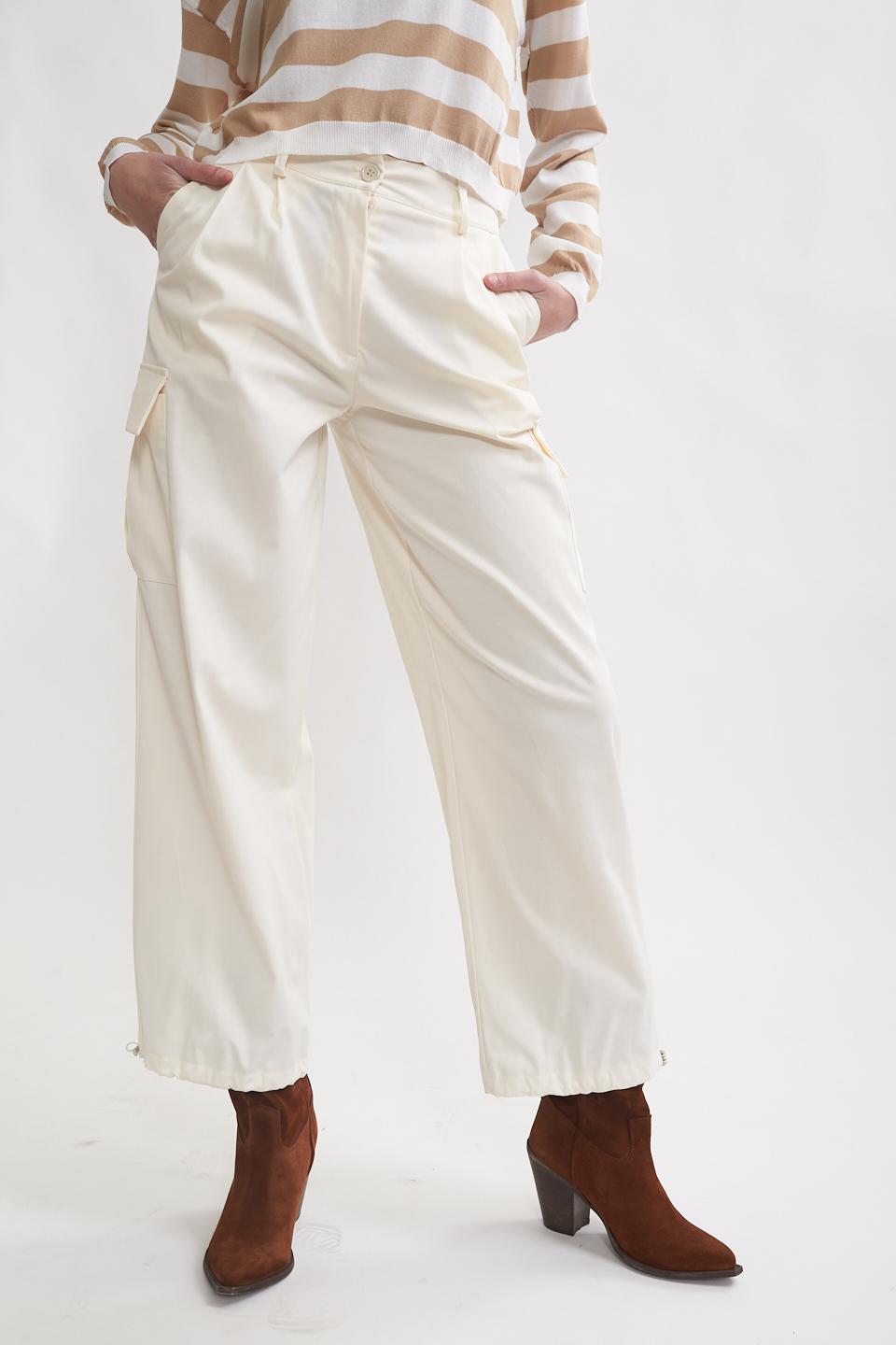 Pantalone cargo con tasconi panna - Primavera Estate 2023 | Brend