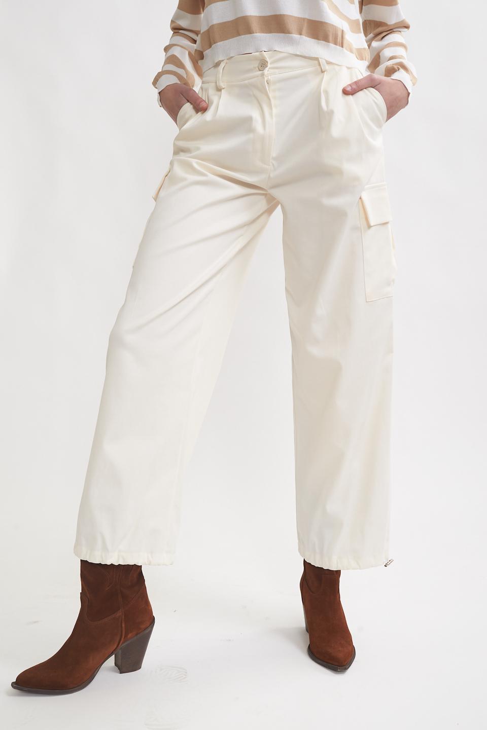 Pantalone cargo con tasconi panna - Primavera Estate 2023 | Brend