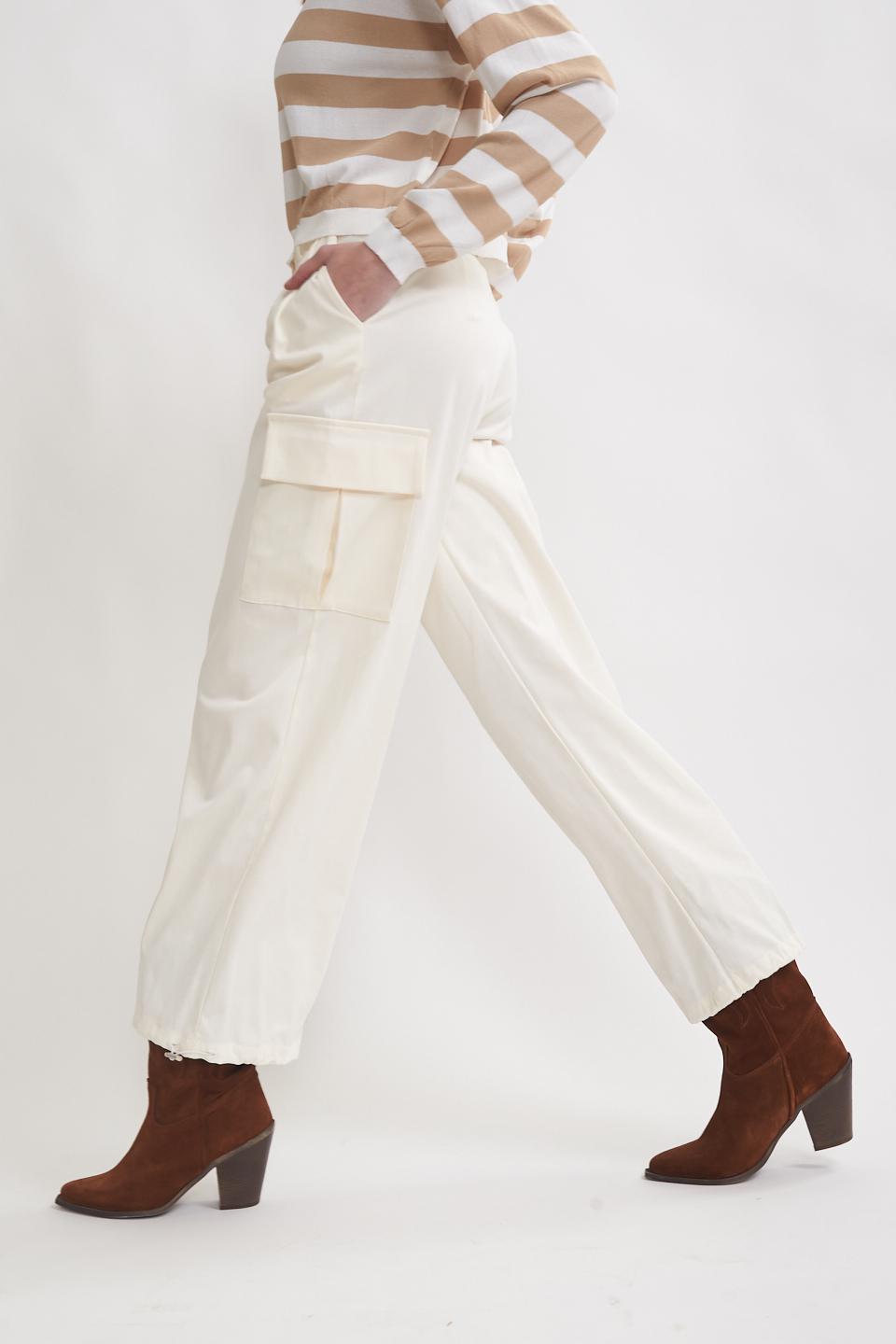 Pantalone cargo con tasconi panna - Primavera Estate 2023 | Brend