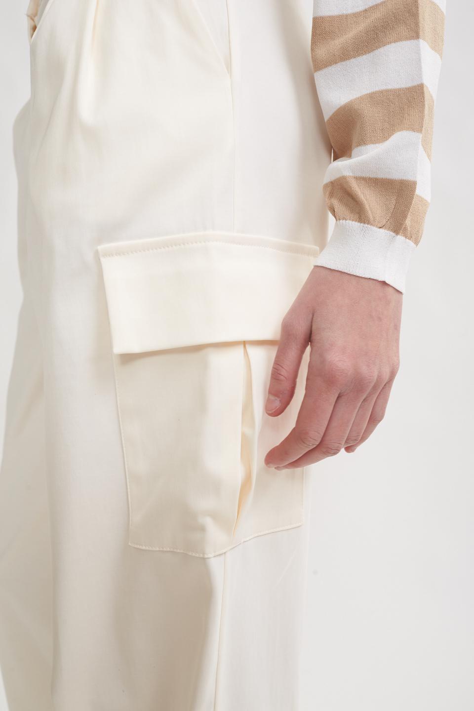 Pantalone cargo con tasconi panna - Primavera Estate 2023 | Brend