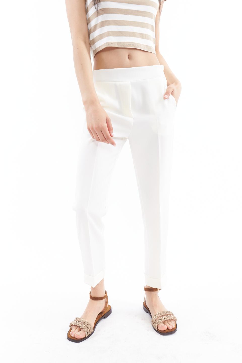 Pantalone fluido sigaretta bianco - Primavera Estate 2023 | Brend