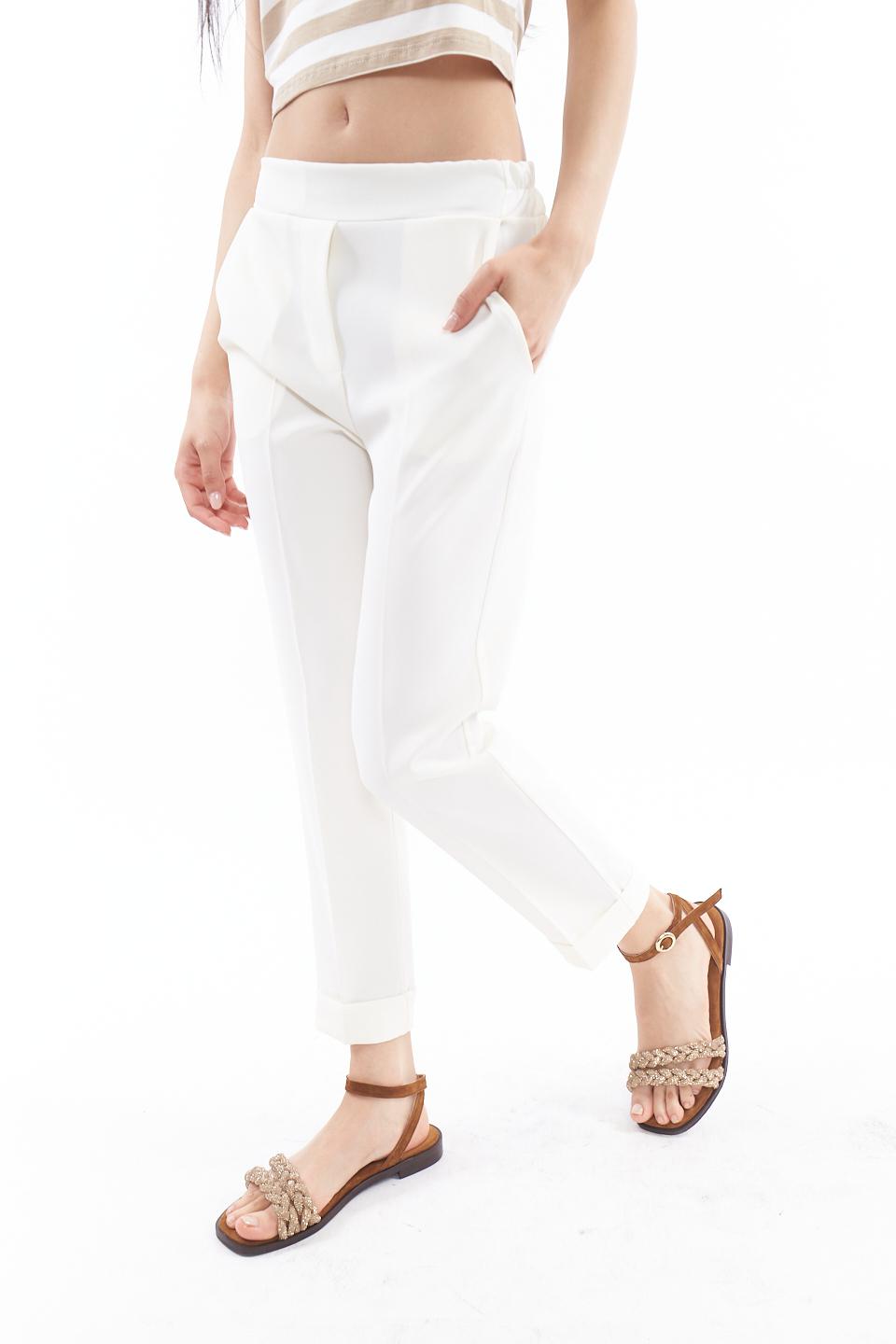 Pantalone fluido sigaretta bianco - Primavera Estate 2023 | Brend