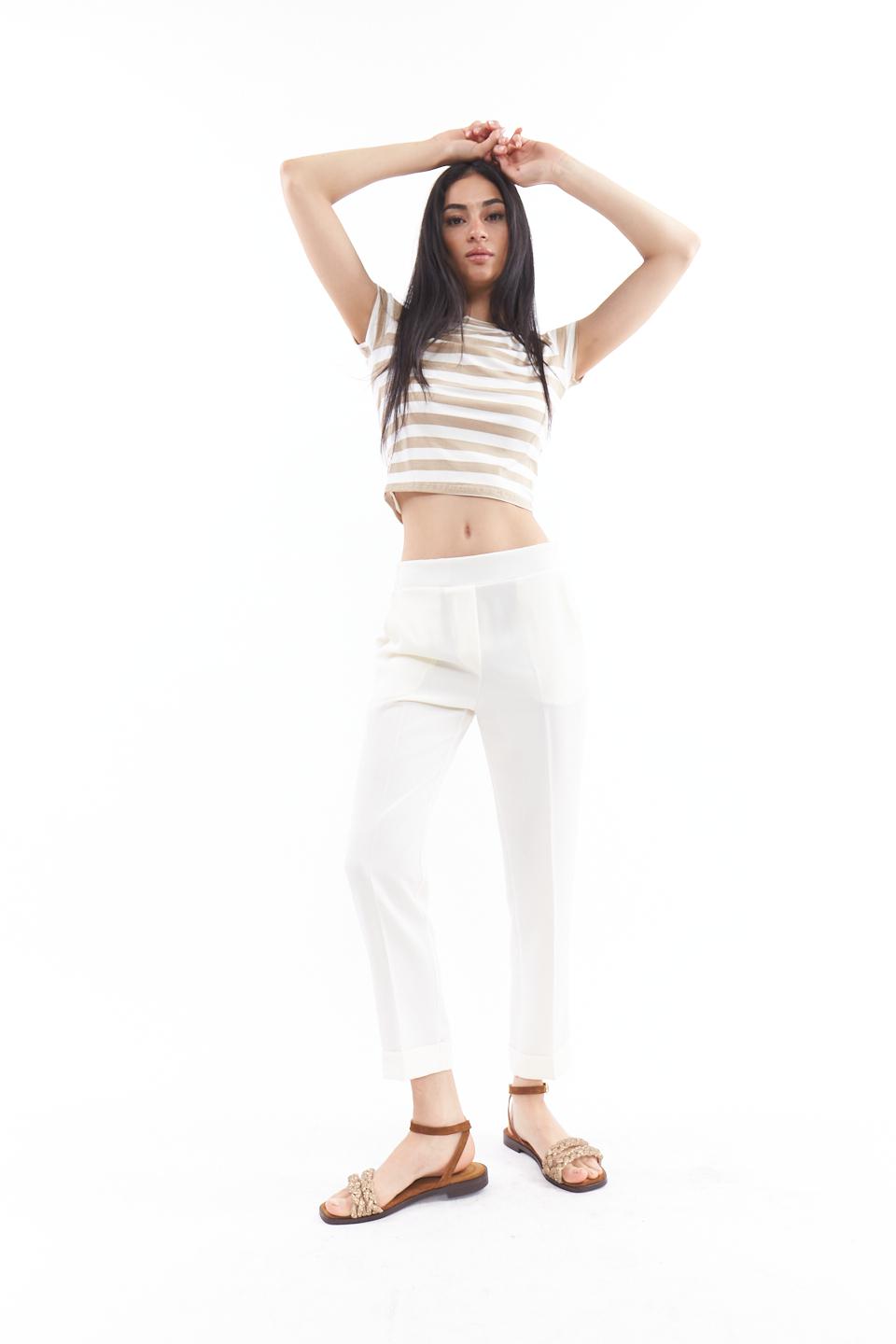 Pantalone fluido sigaretta bianco - Primavera Estate 2023 | Brend