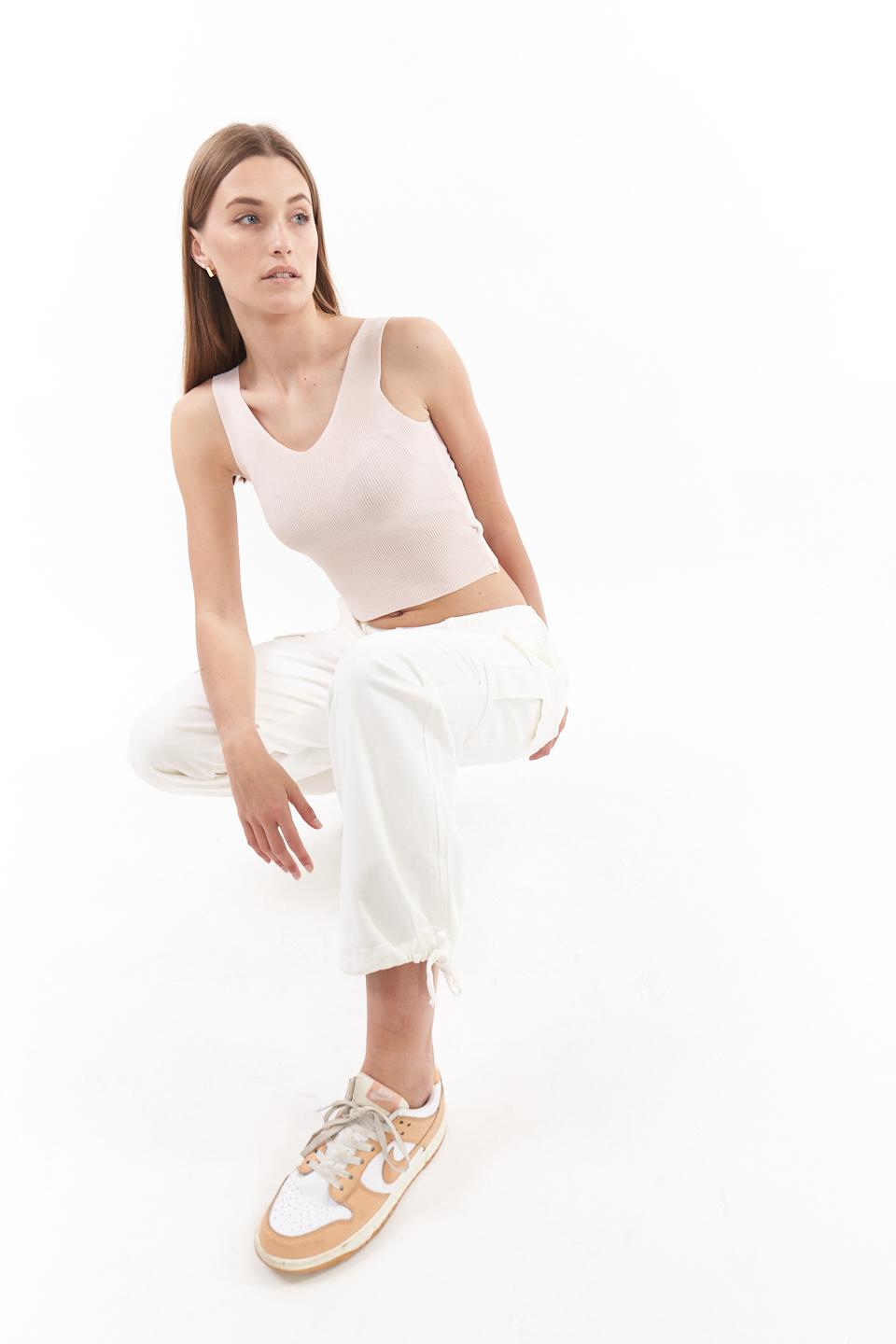Pantalone cargo con elastico bianco - Primavera Estate 2023 | Brend