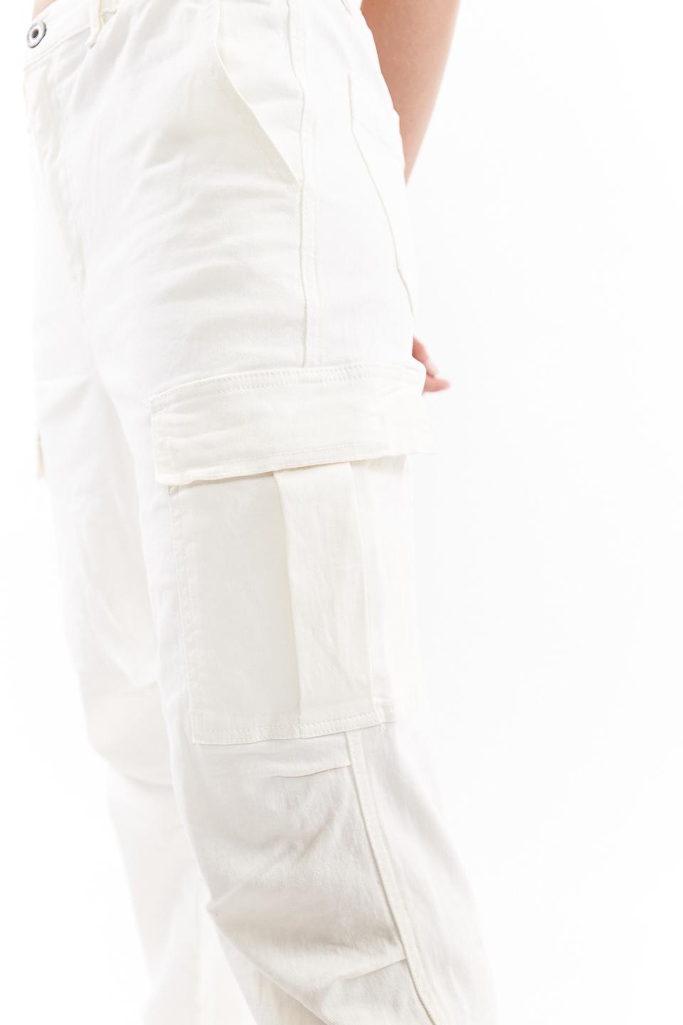 Pantalone cargo con elastico bianco - Primavera Estate 2023 | Brend