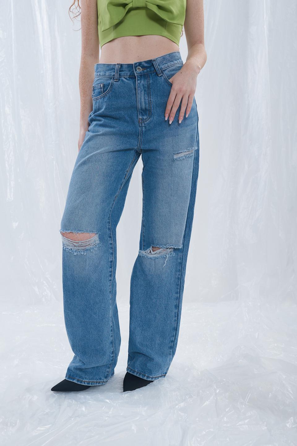 Jeans palazzo con strappi denim - Primavera Estate 2023 | Brend