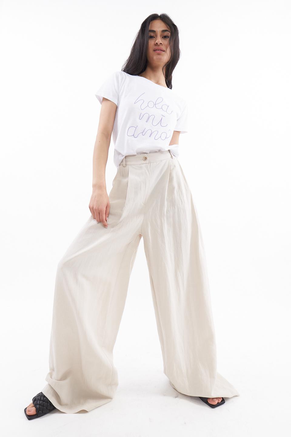 Pantalone doppia pince elastico vita gesso - Primavera Estate 2023 | Brend