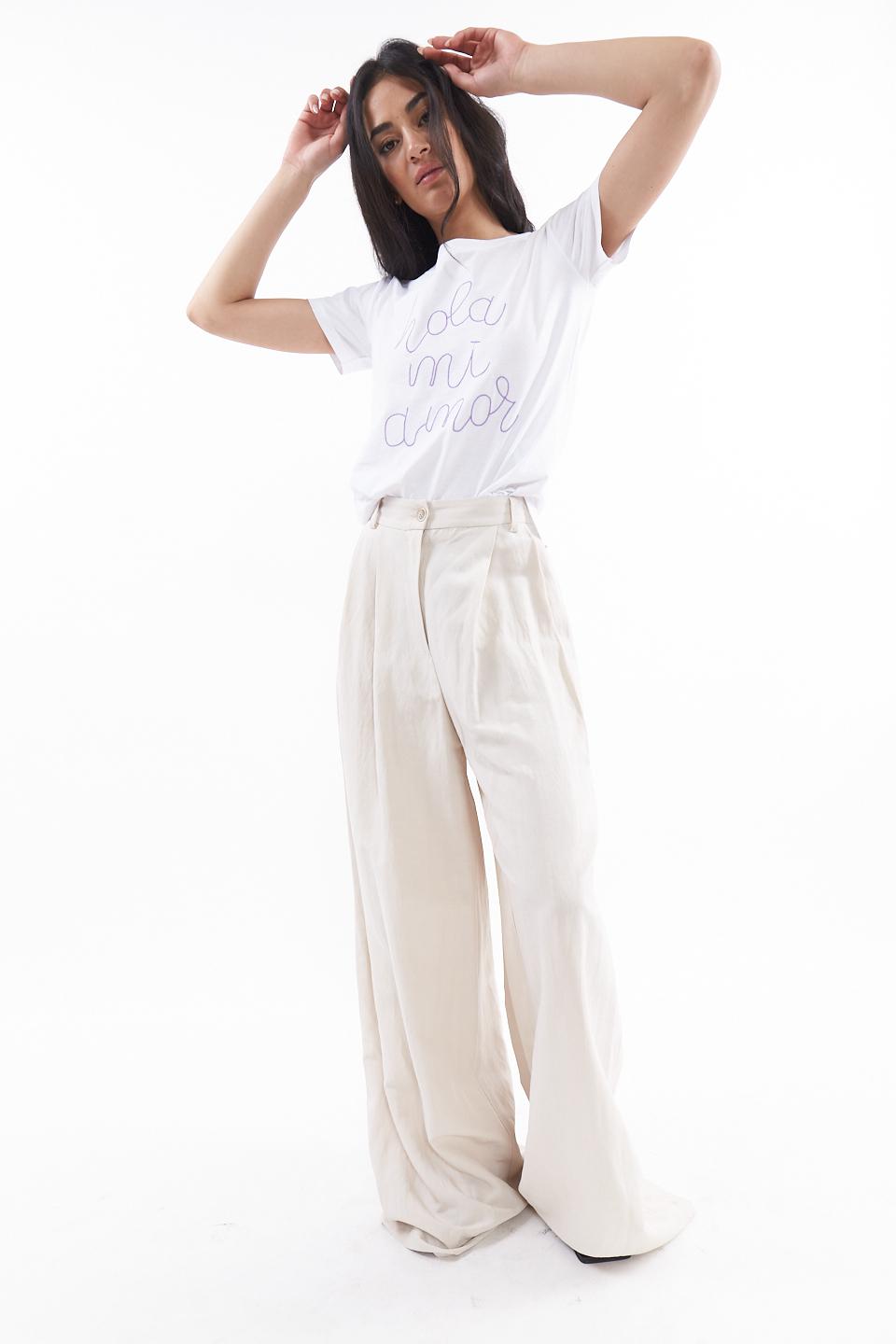 Pantalone doppia pince elastico vita gesso - Primavera Estate 2023 | Brend