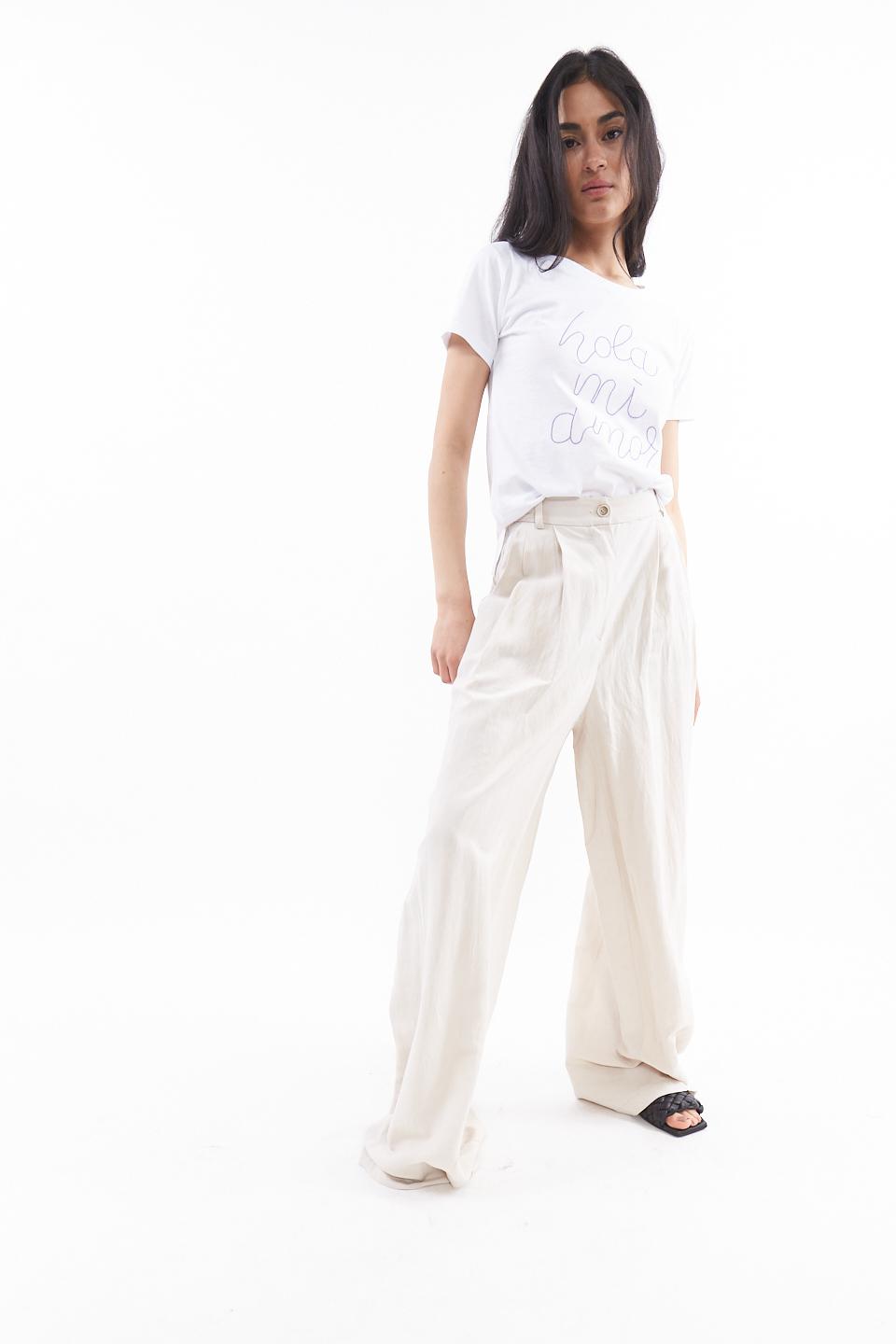 Pantalone doppia pince elastico vita gesso - Primavera Estate 2023 | Brend