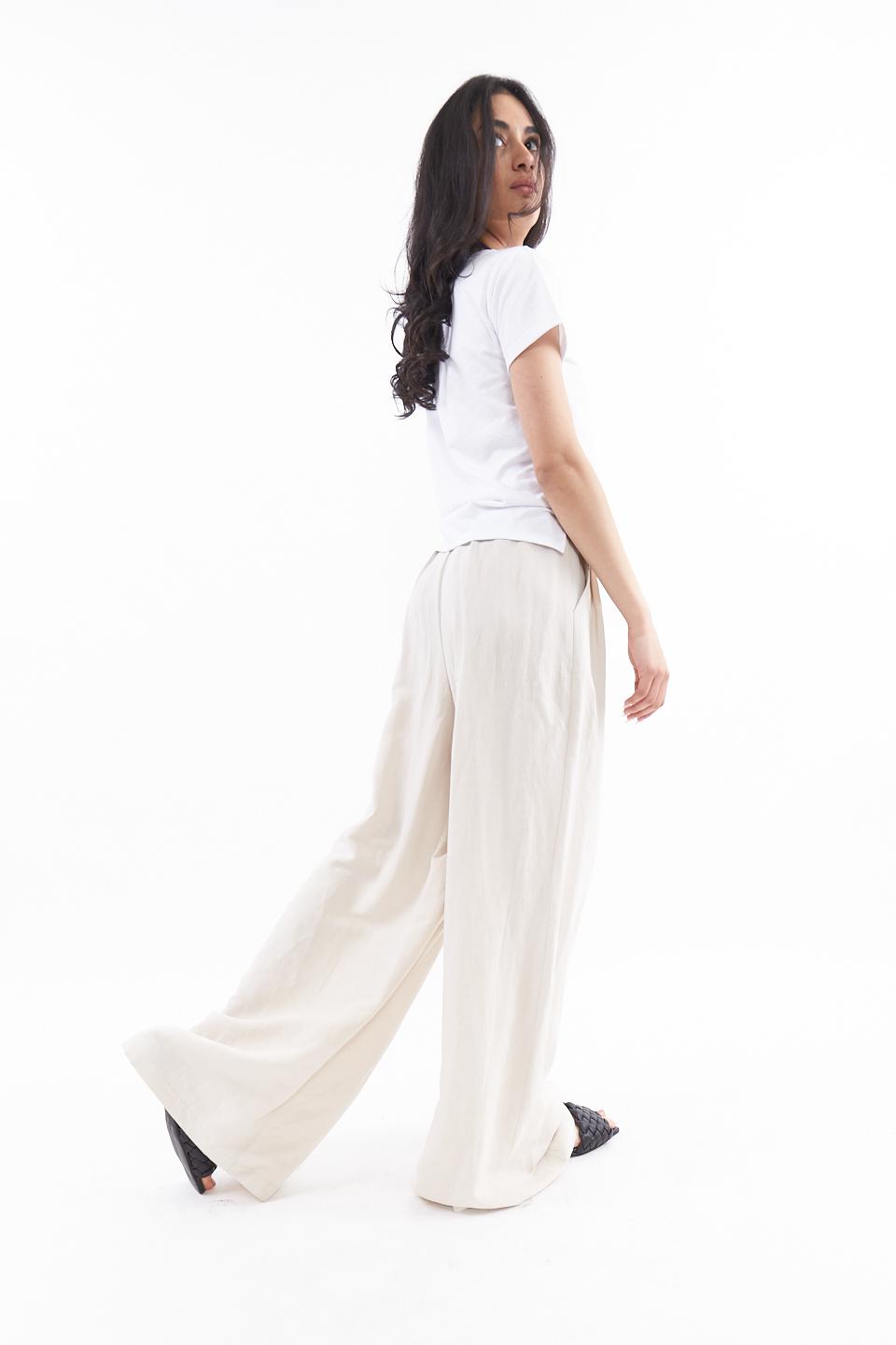 Pantalone doppia pince elastico vita gesso - Primavera Estate 2023 | Brend