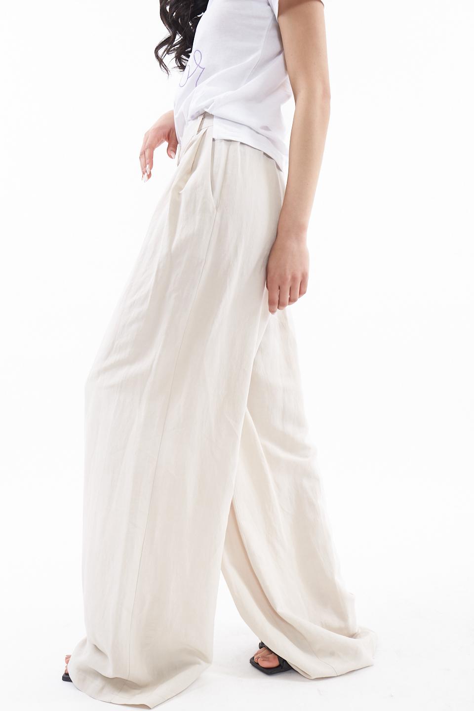 Pantalone doppia pince elastico vita gesso - Primavera Estate 2023 | Brend