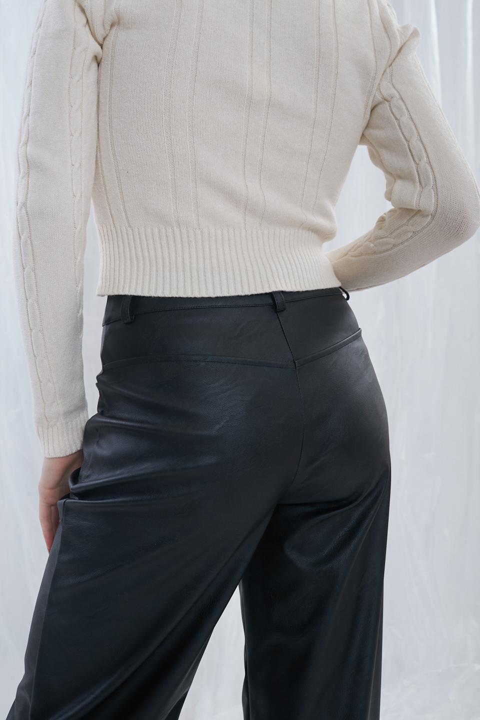 Pantalone palazzo eco-pelle nero - Primavera Estate 2023 | Brend