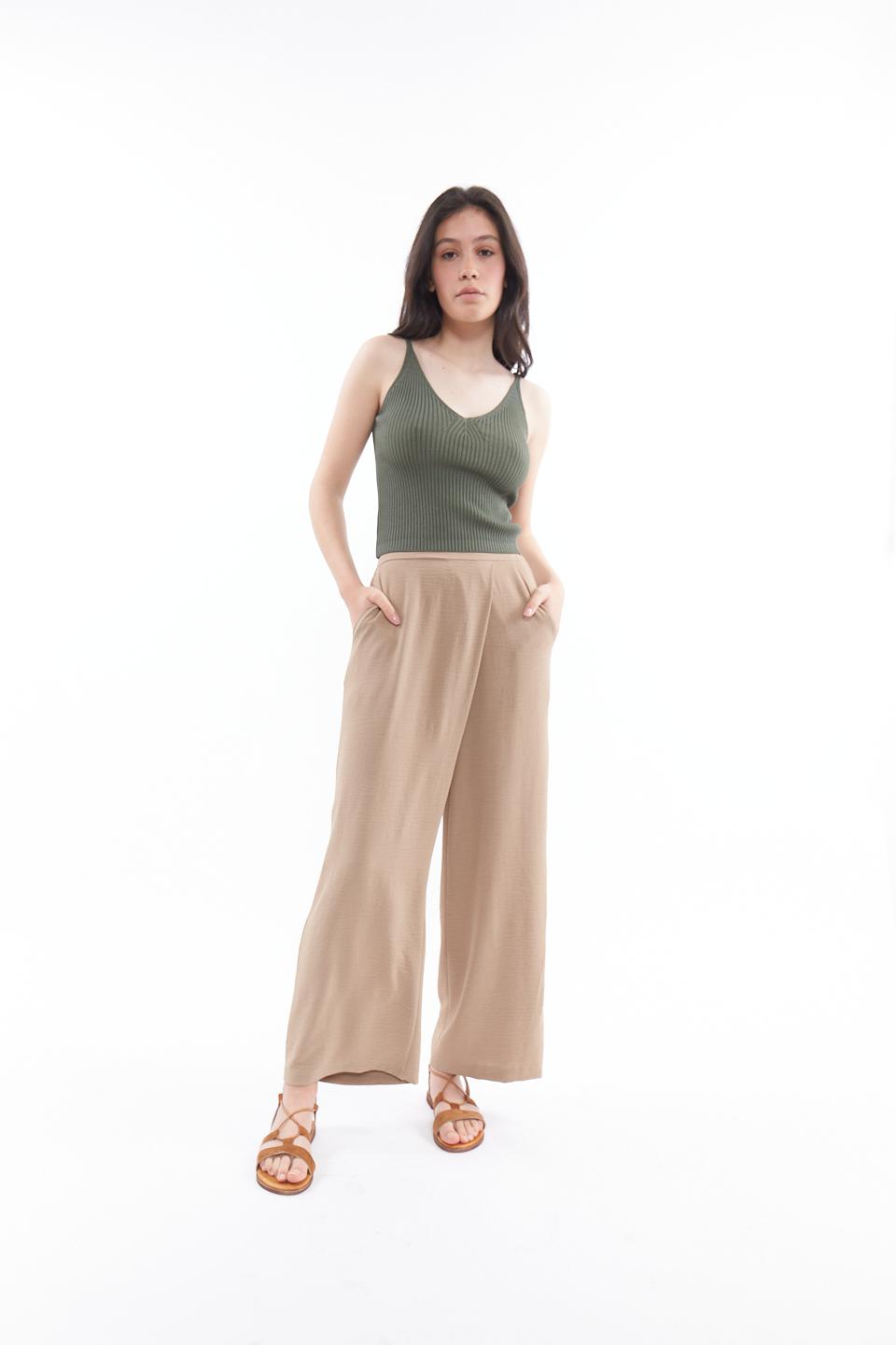 Pantalone palazzo a portafoglio cammello - Primavera Estate 2023 | Brend