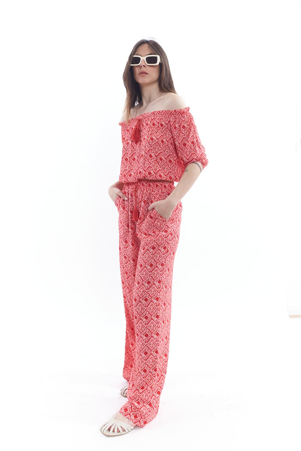 Pantalone ampio con nappina stampa etnica - Primavera Estate 2023 | Brend