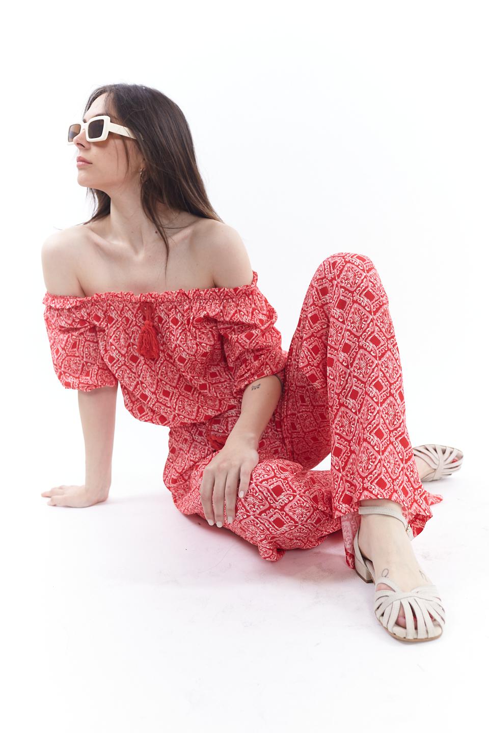 Pantalone ampio con nappina stampa etnica - Primavera Estate 2023 | Brend