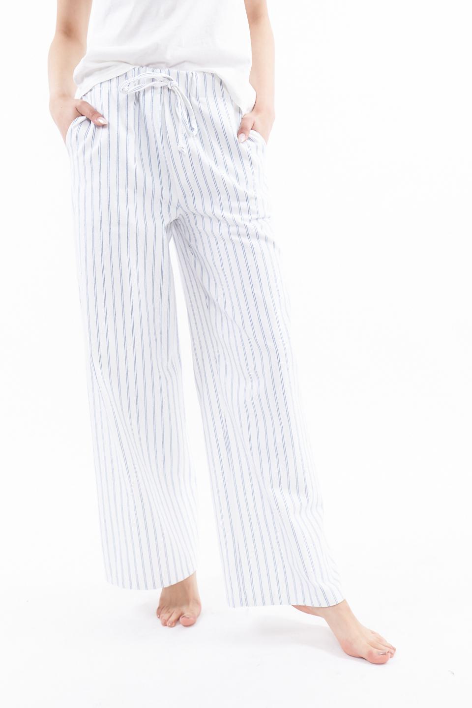 Pantalone con laccio in vita gessato blu - Primavera Estate 2023 | Brend