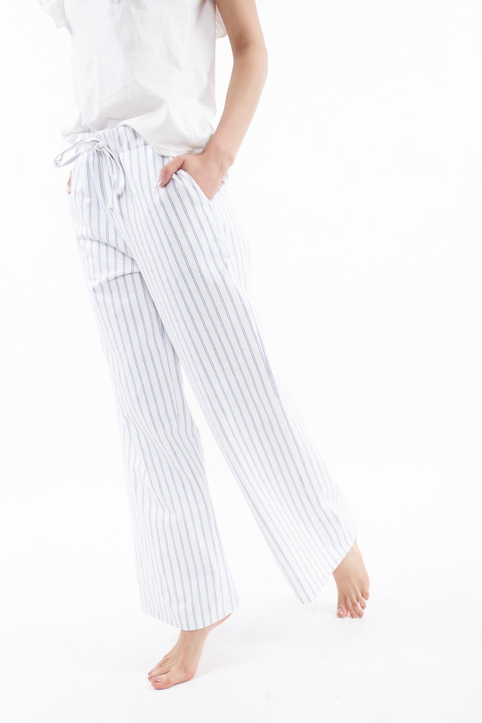 Pantalone con laccio in vita gessato blu - Primavera Estate 2023 | Brend