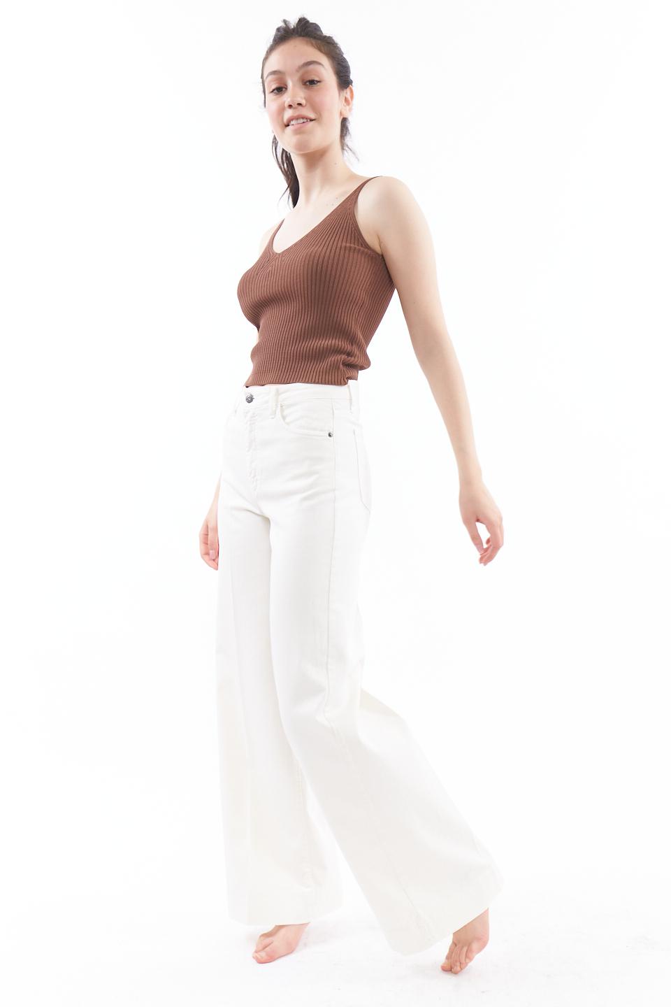 Pantalone palazzo 5 tasche panna - Primavera Estate 2023 | Brend