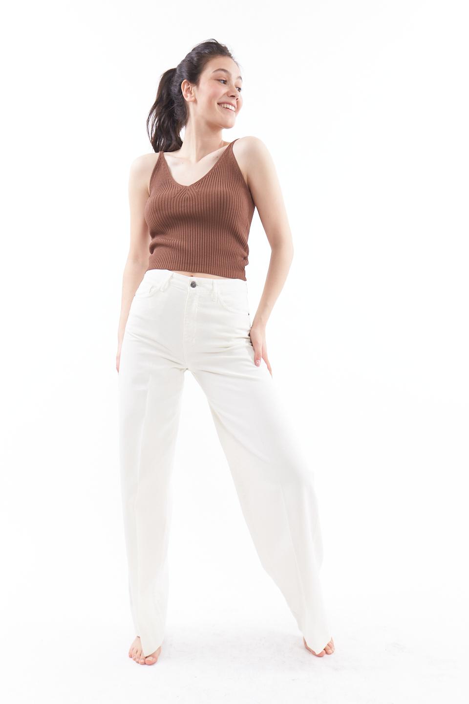 Pantalone palazzo 5 tasche panna - Primavera Estate 2023 | Brend