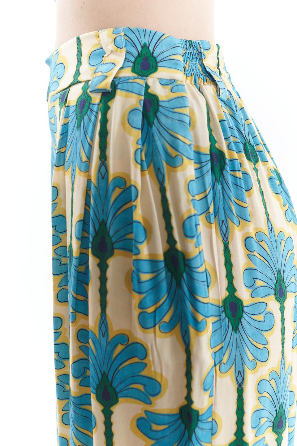Pantalone palazzo con elastico fantasia sicilia - Primavera Estate 2023 | Brend