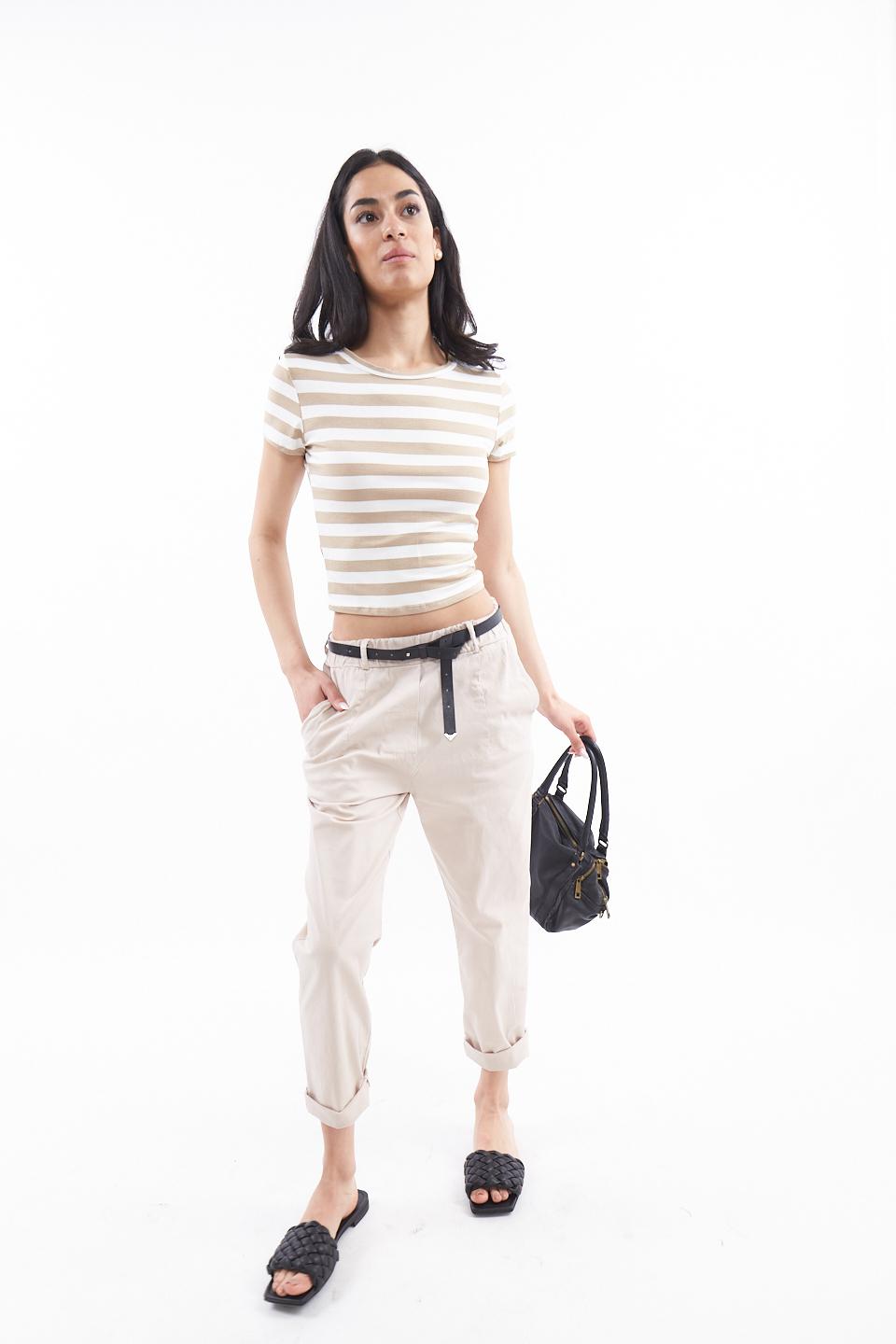 Pantalone elastico in vita beige - Primavera Estate 2023 | Brend