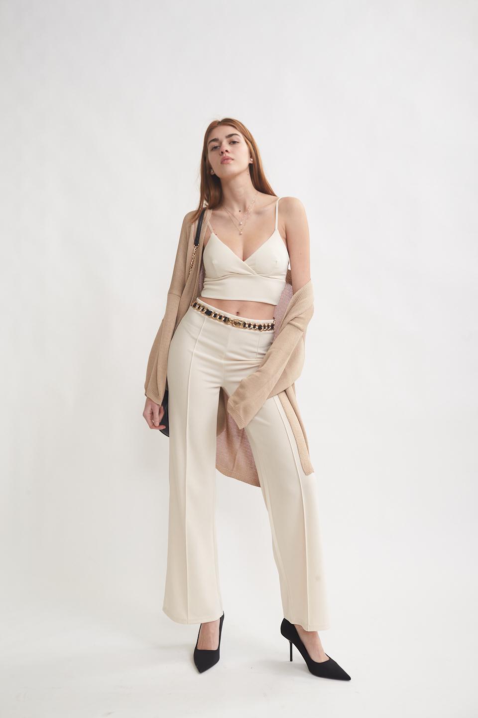 Pantalone con venatura centrale burro - Primavera Estate 2023 | Brend