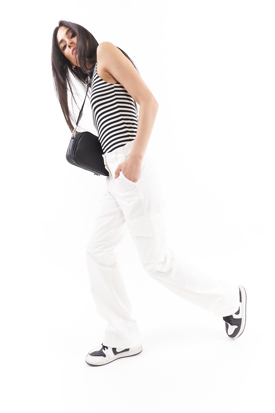 Pantalone cargo wide-leg latte - Primavera Estate 2023 | Brend