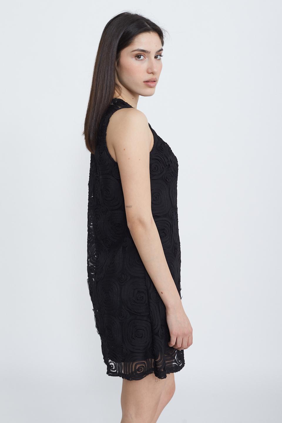 Abito trapezio tulle decorato nero - Primavera Estate 2025 | Brend