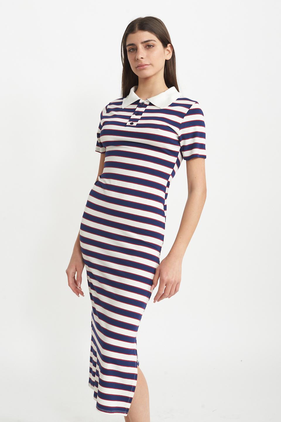 Abito-polo righe rigo blu - Primavera Estate 2025 | Brend