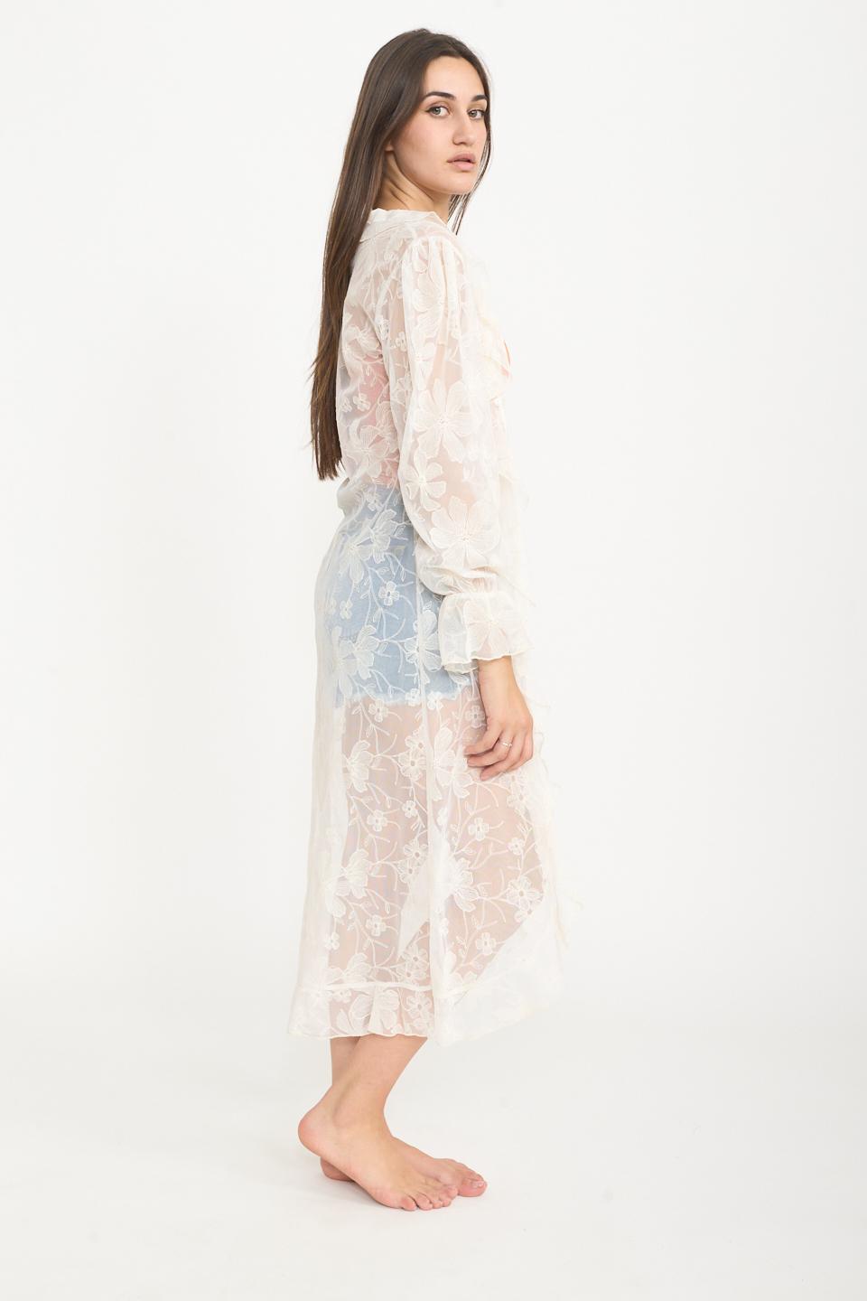 Abito tulle rouches naturale - Primavera Estate 2025 | Brend