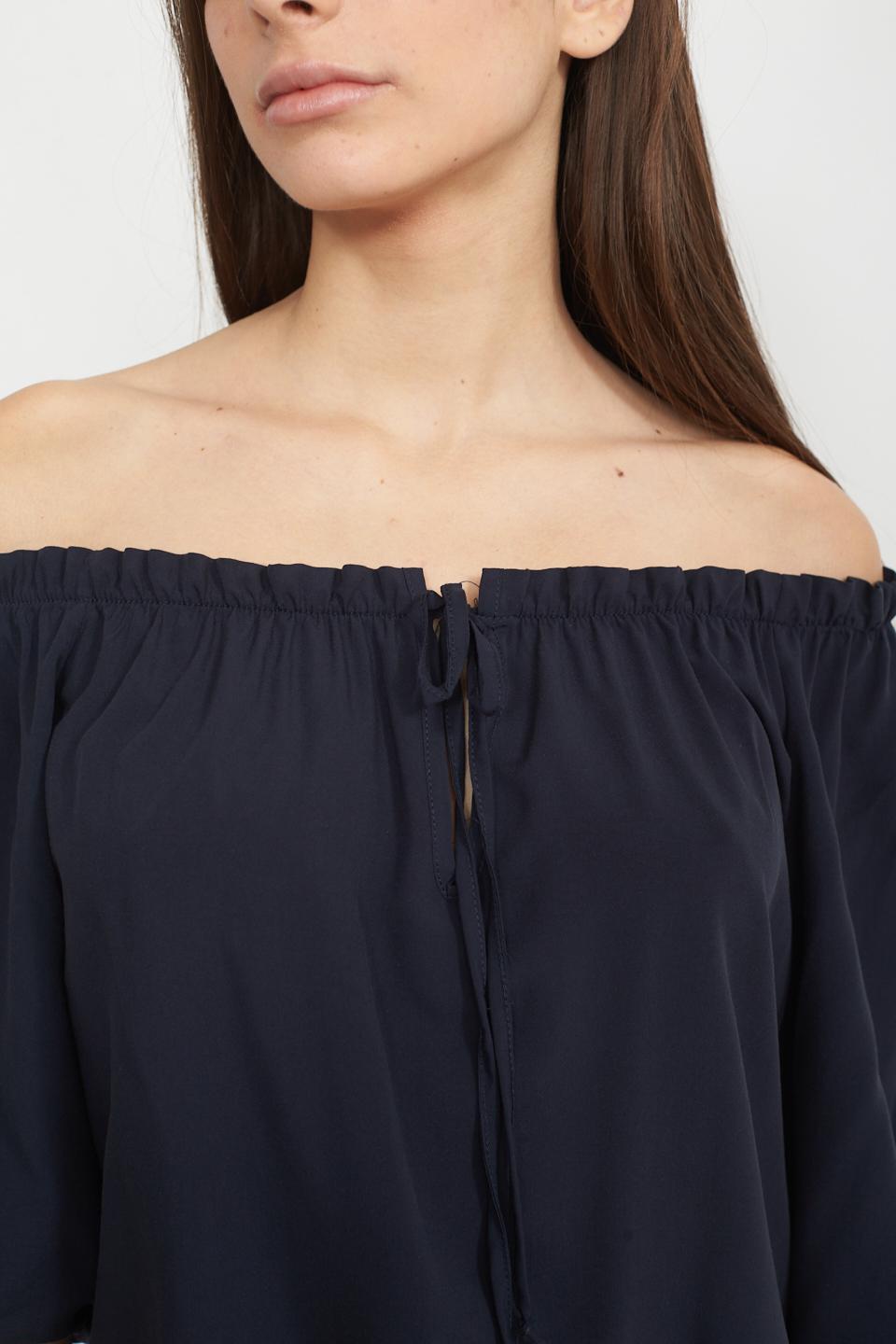 Blusa scollo shiffer blu - Primavera Estate 2025 | Brend