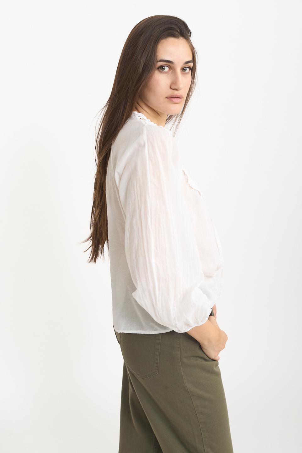 Blusa scollo macramè panna - Primavera Estate 2025 | Brend